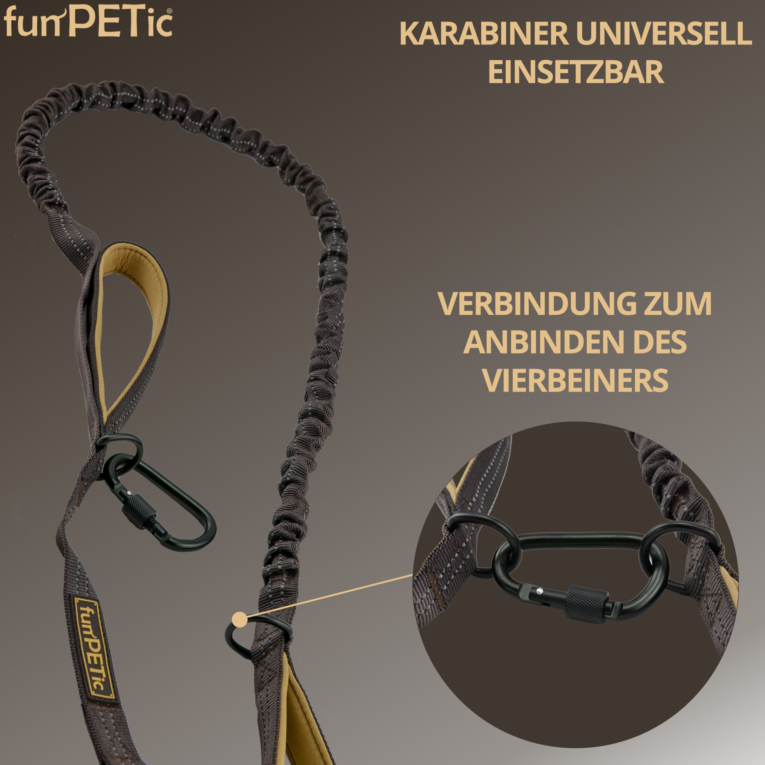 funPETic® Hundeleine Elastic - Braun - funPETic®