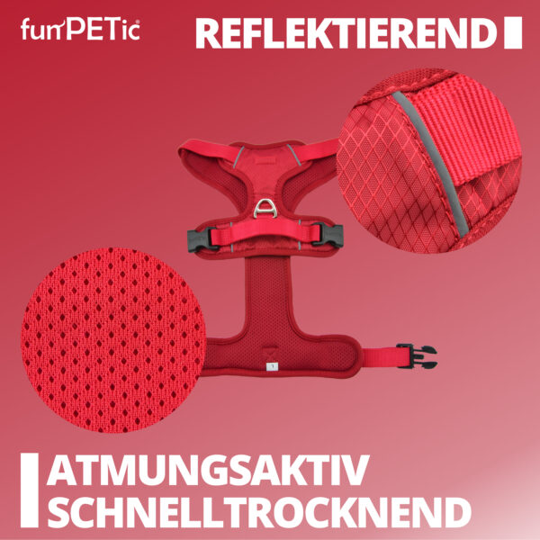 funPETic® Hundegeschirr Essential - Rot (Berry Red) – Bild 3