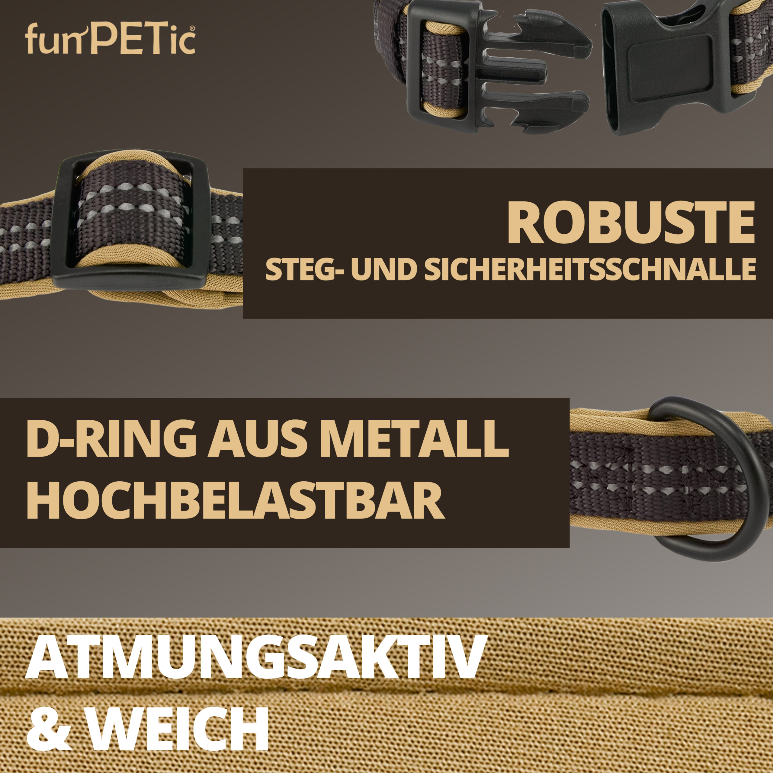 funPETic® Halsband Essential – Braun – Bild 2