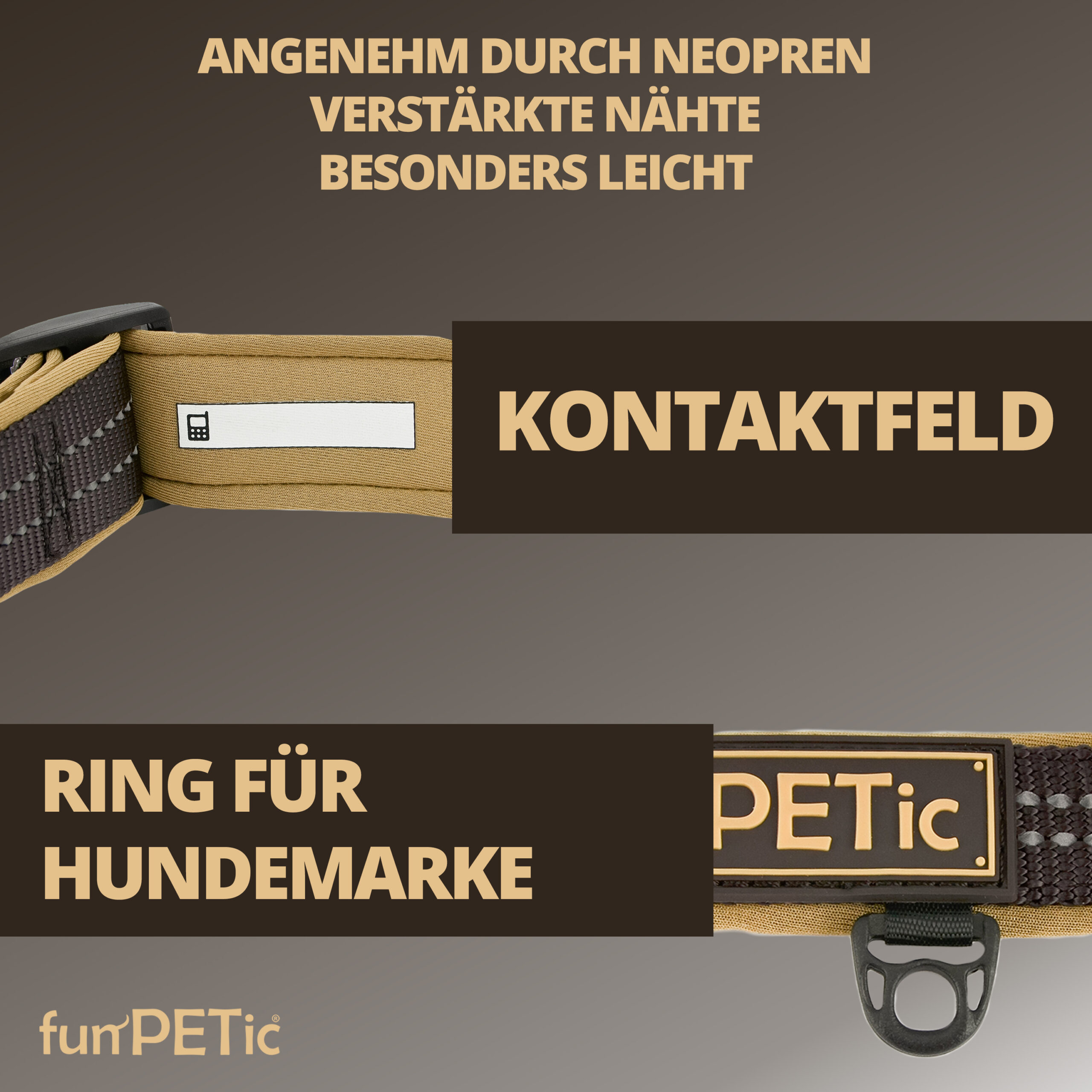 funPETic® Halsband Essential – Braun – Bild 3